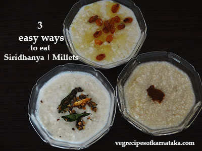 easy siridhanya or millet recipes