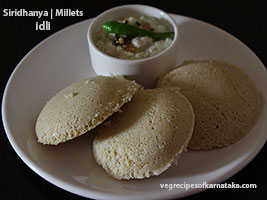 siridhanya or millets idli recipe