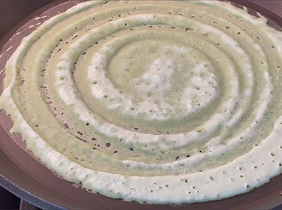 making sorekai dose or bottle gourd dosa recipe