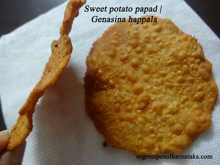 sweet potato papad or genasina happala
