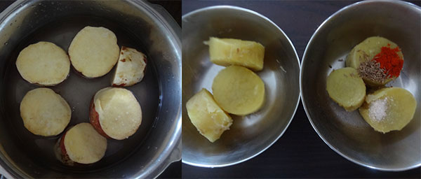 cook sweet potato for papad
