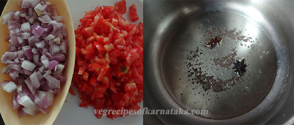 tomato and onion for tomato bath or tomato rice