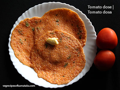 tomato dosa recipe, tomato dose recipe