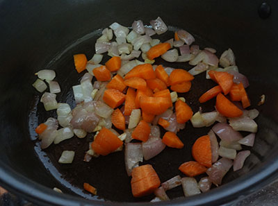 chopped carrot for tomato soup