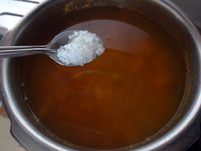 water and salt for udupi rasam or saaru