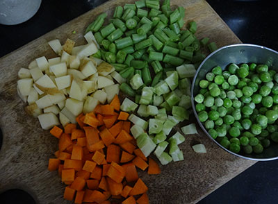 vegetables for veg kurma or mixed vegetable curry