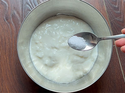 curd and salt for veg raita or vegetable salad recipe