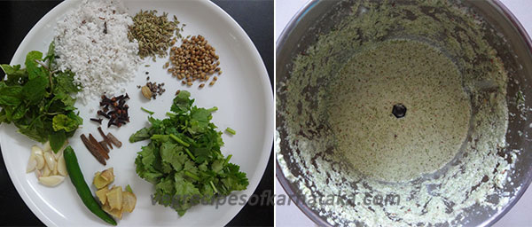 grinding masala for karnatka style pulao