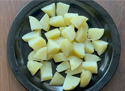 cooked potatoes for aloo palak recipe
