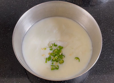 curd, salt and green chilli for badanekayi mosaru gojju recipe