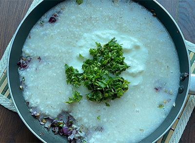 curry leaves and salt for barley ganji or ambli or porridge recipe