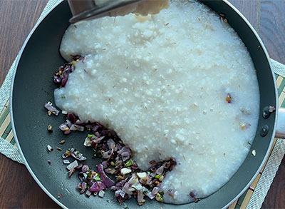 preparing barley ganji or ambli or porridge recipe