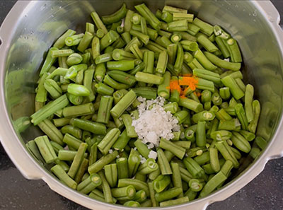 cooking beans for beans bili huli or huralikayi sambar
