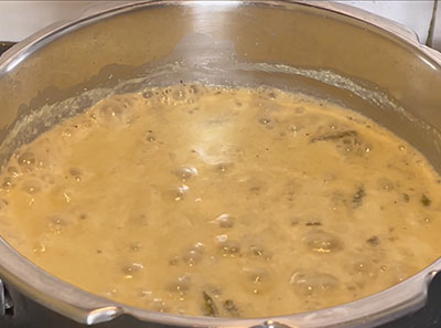 boiling beans bili huli or huralikayi sambar