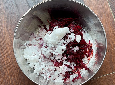 water, salt and optional ingredients for beetroot dosa recipe