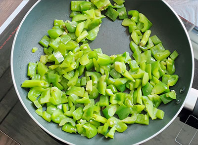 fried capsicum for capsicum green chilli chutney recipe