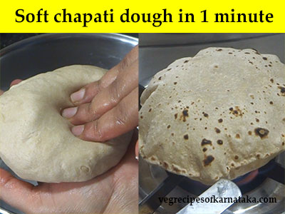 soft chapati dough in 1 minute