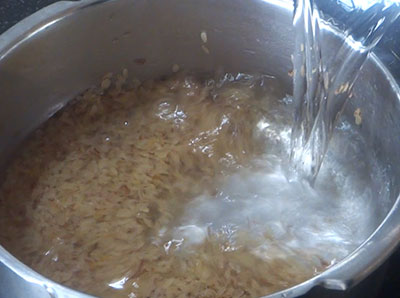 water for boiled rice kanji or kucchalakki ganji recipe