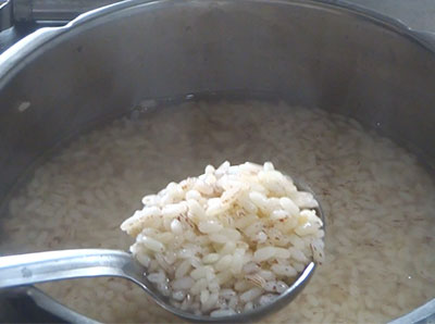 half cooked rice for boiled rice kanji or kucchalakki ganji recipe