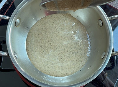ground paste for haalu menasina saaru or milk pepper rasam