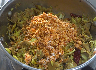 ground masala for halasinakayi palya or raw jackfruit stir fry