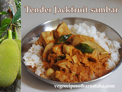 halasinakayi or jackfruit sambar recipe