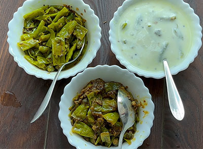 Ingu menasu recipe or green chilli side dish