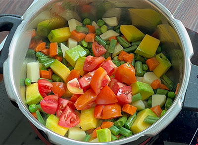 tomato for kootu or mixed veg sambar recipe