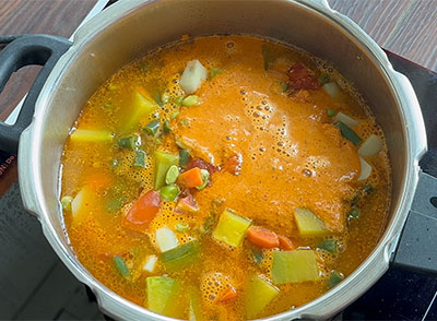ground masala for kootu or mixed veg sambar recipe