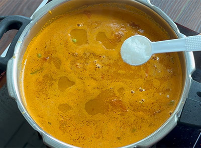salt for kootu or mixed veg sambar recipe
