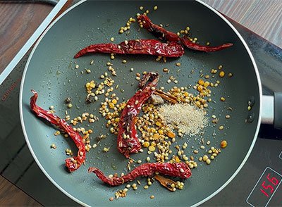 asafoetida and poppy seeds for kootu or mixed veg sambar recipe
