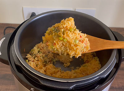 mixing masala rice recipe using instant pot
