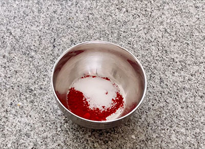 red chilli powder and salt for masale shenga or kadalebeeja hurigaalu
