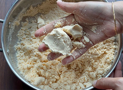 mixing the flour for kodubale or kodbale
