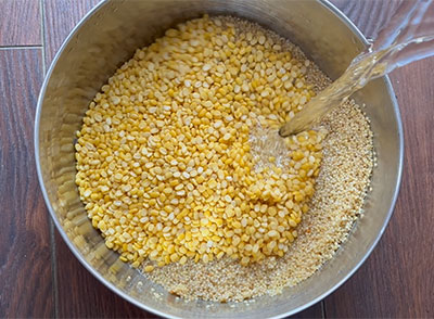 moong dal and rice for navane khichdi or siridhanya recipes