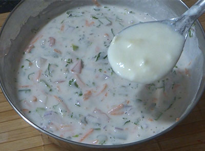 curd for new tasty rice breakfast using rice and vegetables