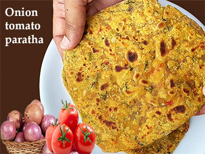 onion tomato paratha recipe