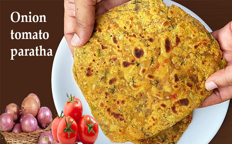 onion tomato paratha or masala chapati