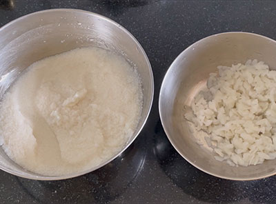 soaking rice for majjige paddu or mosaru appa recipe
