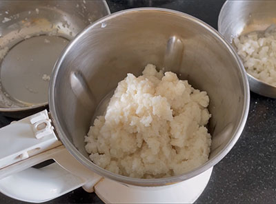 soaked rice and dal for majjige paddu or mosaru appa recipe