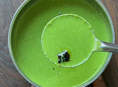 tempering palak soppu tambli recipe or spinach tambuli