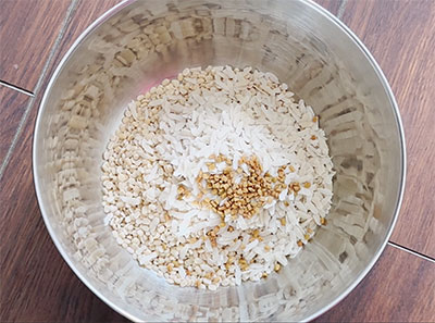 urad dal and methi seeds for ragi godhi dose or ragi flour wheat flour dosa