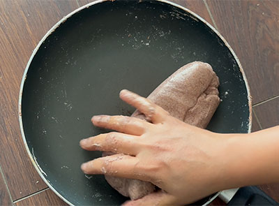 kneading dough for ragi shavige or idiyappam recipe