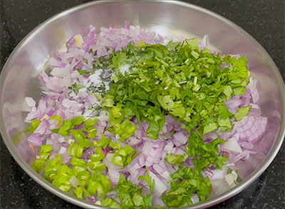 making ragi uttappam or onion dosa recipe