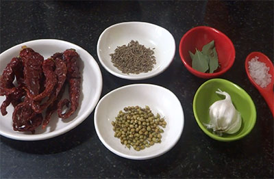 ingredients for red chutney for masala dosa