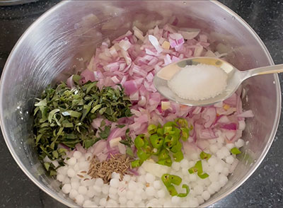 salt for sabbakki rotti or sabudana roti recipe