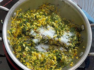 salt for sabsige soppu palya or dill leaves stir fry recipe