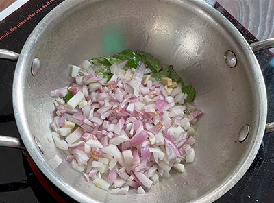 onion for sabsige soppu palya or dill leaves stir fry recipe