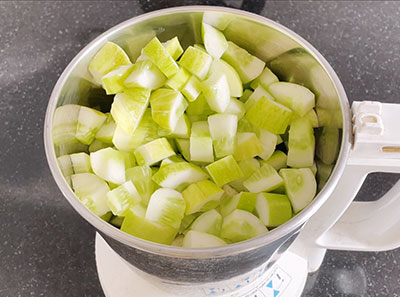 chopped cucumber for southekai dose or cucumber dosa recipe