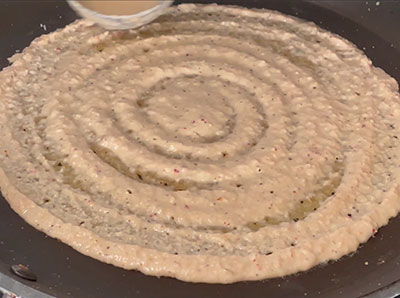 making thapale or togari bele dose or toor dal dosa recipe